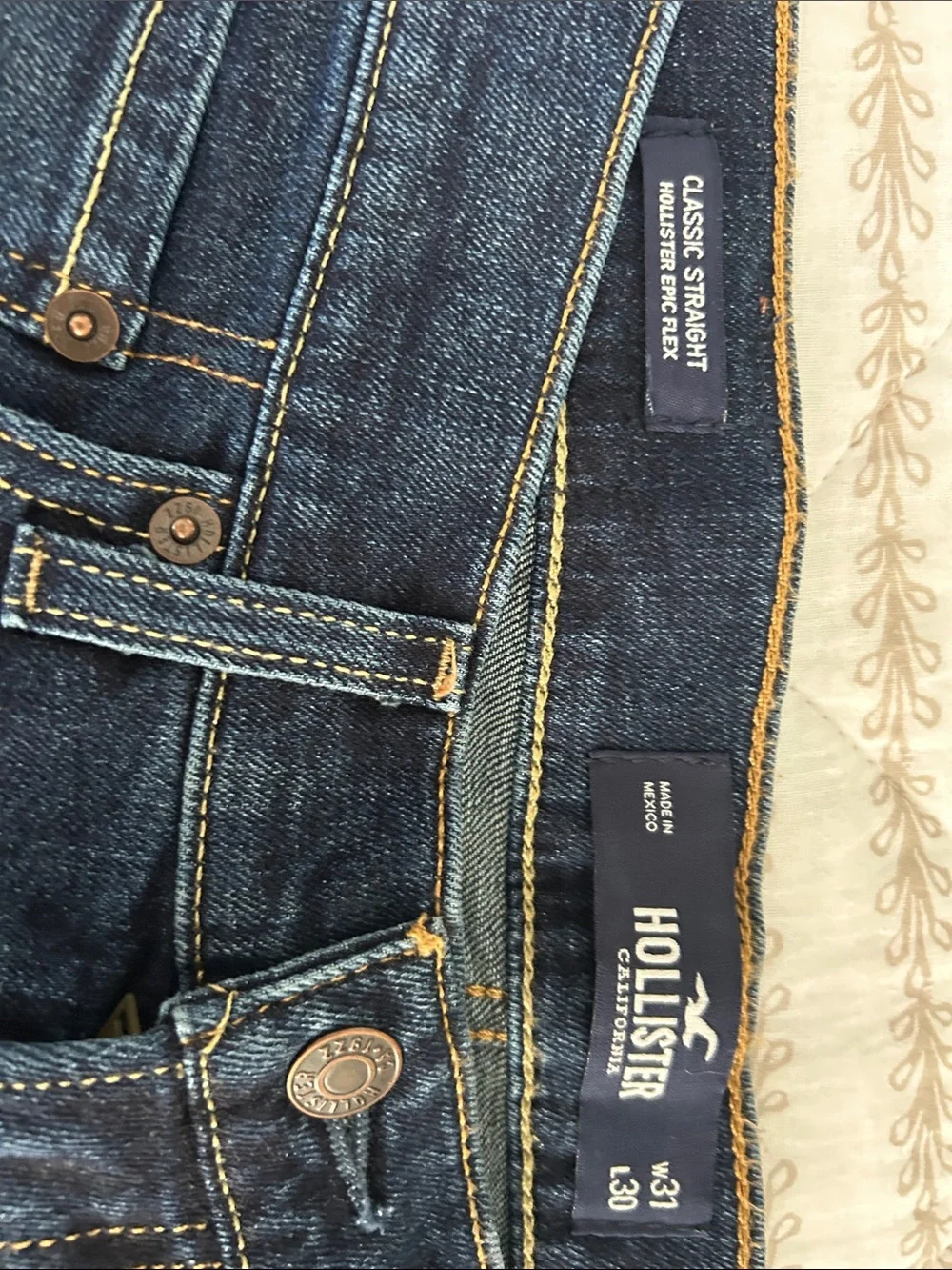 Hollister Dark Indigo Straight Jeans